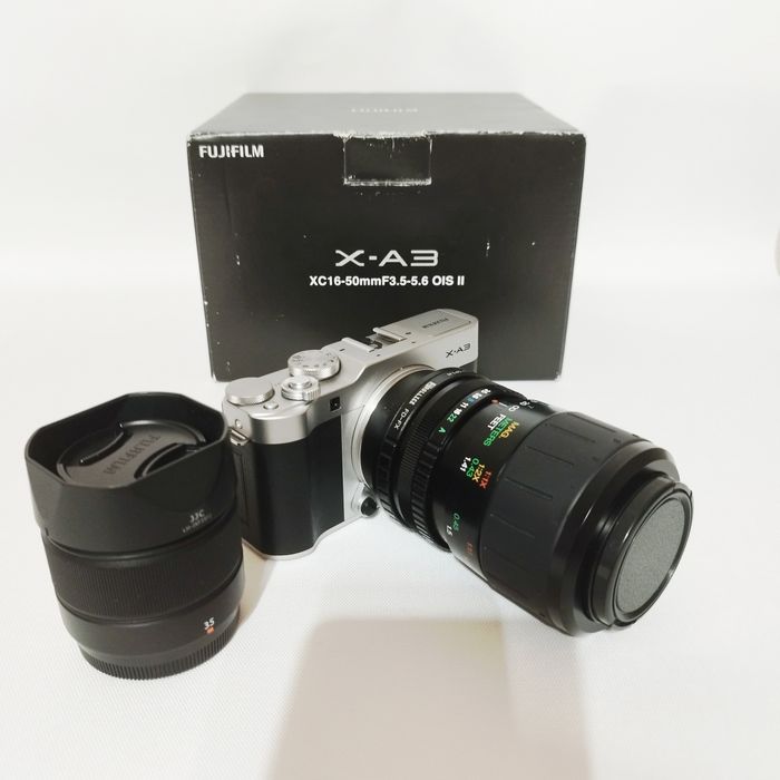 Fujifilm x-a3, fujinon xc 35mm 3.0, vivitar 100mm 3.5 macro