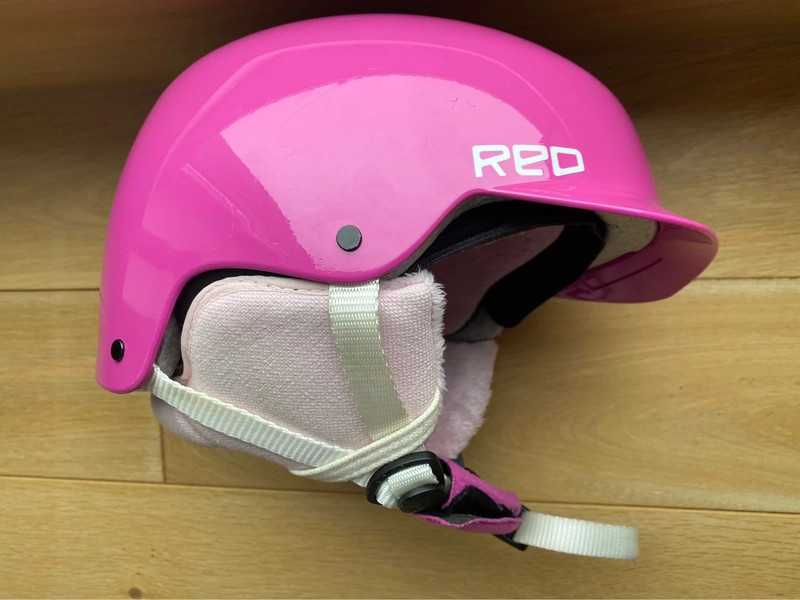 Dziewczęcy kask narciarski roz 53-55 RED