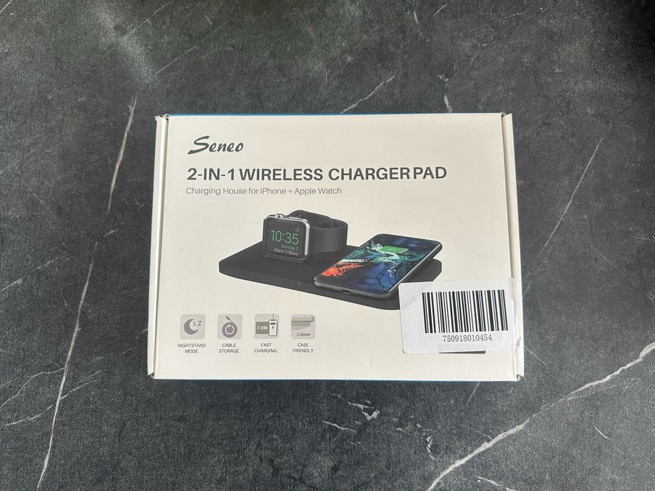 Ładowarka indukcyjna Seneo 2w1 iPhone/Apple Watch [NOWA]