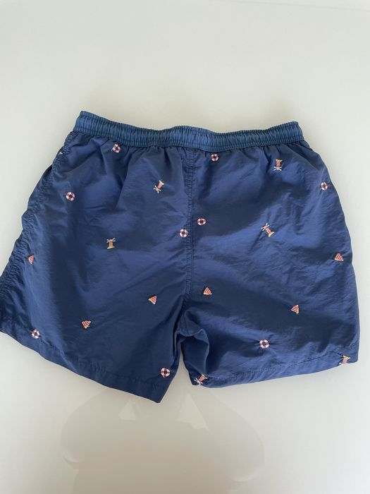 Calções de praia rapaz azul e vermlho