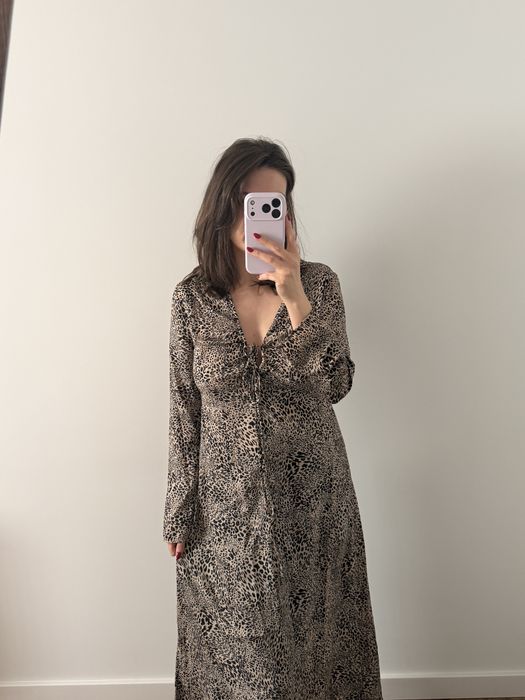 Mango sukienka panterka maxi S nowa z metką elegancka modna