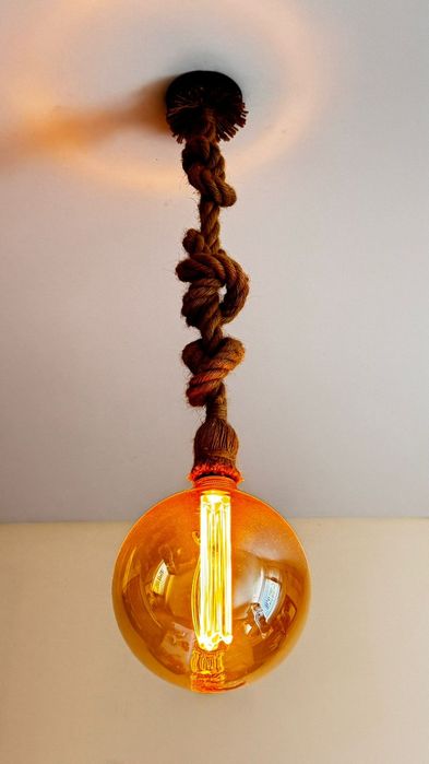 Rope-Style Lamp with Filament Bulb