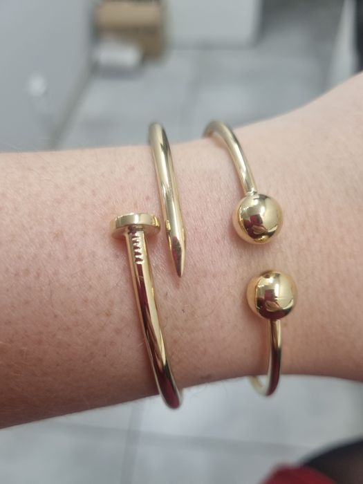 Złota bransoletka. Gwóźdź. Bangle. Sztywna. Próba 585