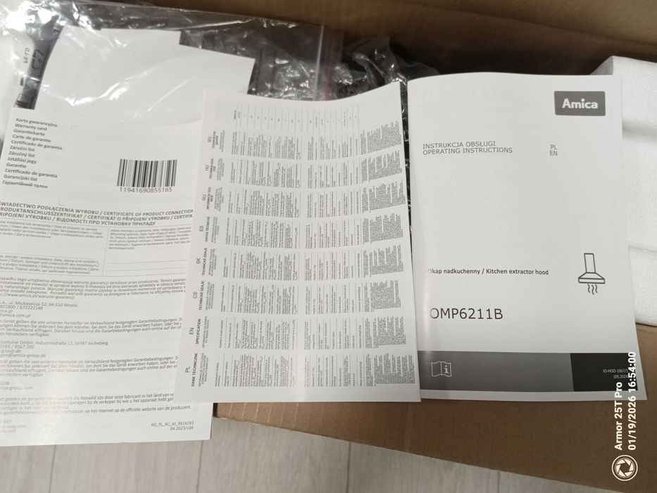 Okap kuchenny do zabudowy Amica OMP 6211B