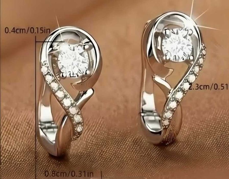 Сережки элегантные серебряные