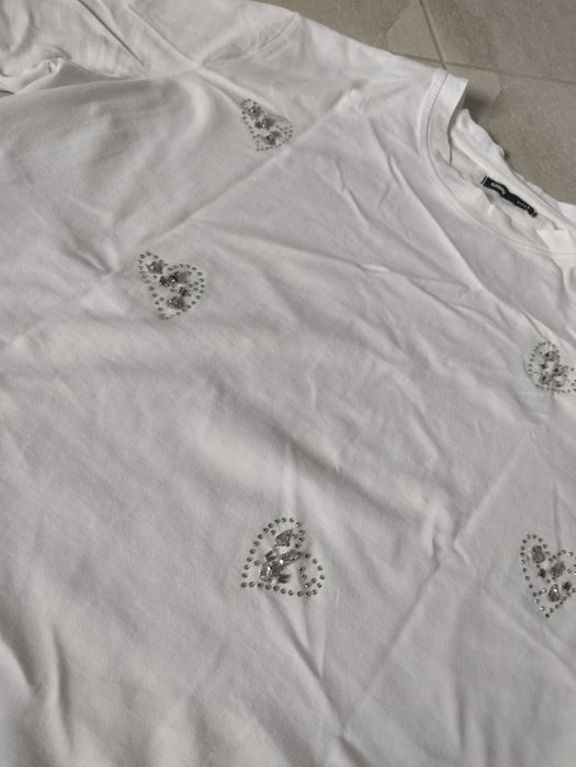 Biały t shirt L Sinsay