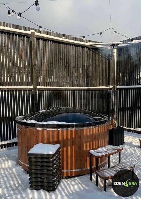 Басейн з джакузі. Термо купіль. Vip Spa. Чан з підігрівом на дровах