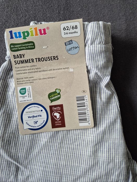 Lupilu nowe letnie spodnie niemowlęce 62/68