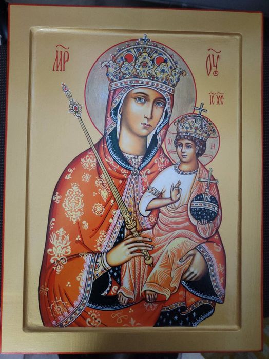 Ікона мальована писана художником Богородиця Ісус Христос