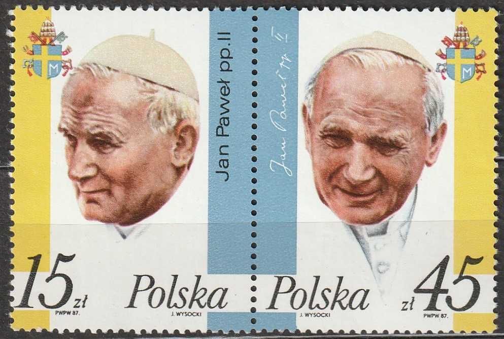 znaczki Polska 1987 - papież JAN PAWEŁ II - czyste **