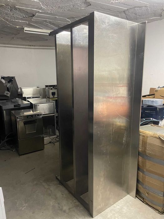 Mesa de Trabalho Inox 2 metros (200x60) com Espelho e 2 Prateleiras
