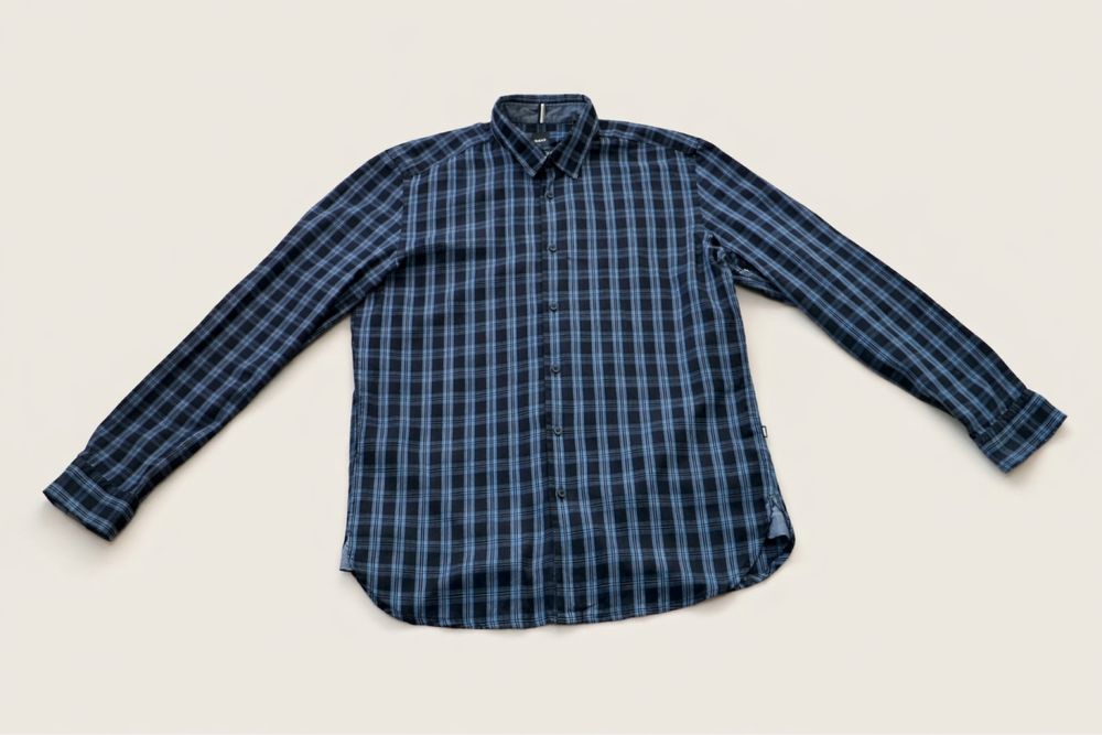 Koszula męska BOSS Hugo Boss flanelowa w kratę 100% bawełna L