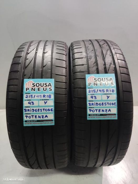 2 pneus semi novos 215-45r18 bridgestone - oferta dos portes