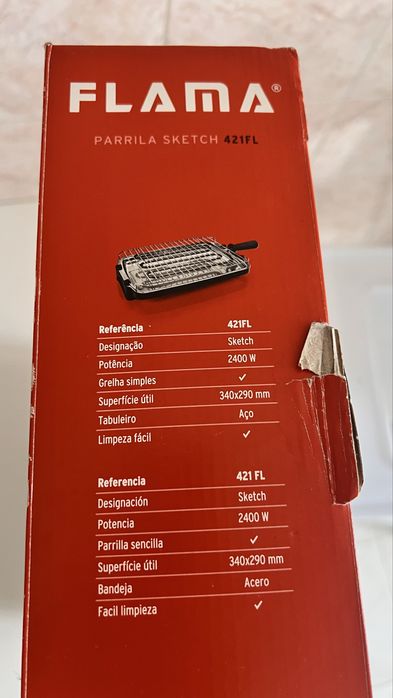 Grelhador elétrico FLAMA 2400W – Muito bom estado