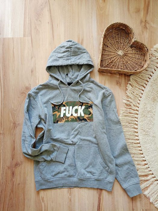 Bluza z kapturem szara fuck FSBN rozmiar M