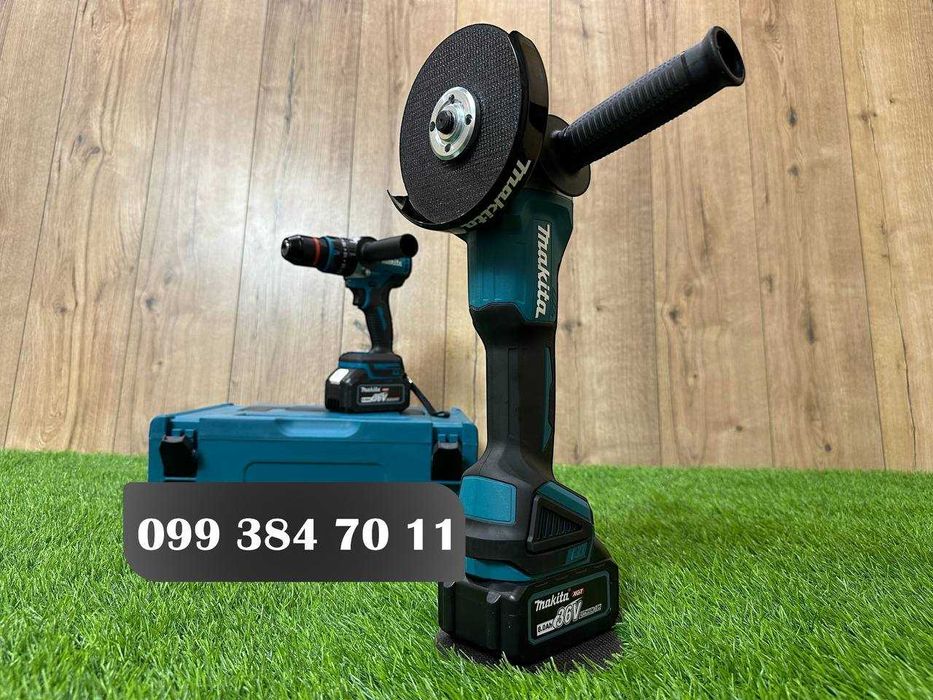 Набір 2в1 Makita Аккумуляторний Болгарка Шуруповерт DGA504 - DHP485BL