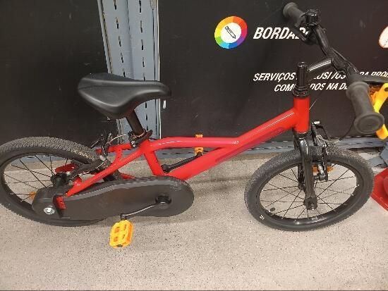 Bicicleta de Criança 16 polegadas 4-6 anos, DISCOVER 500 Vermelho