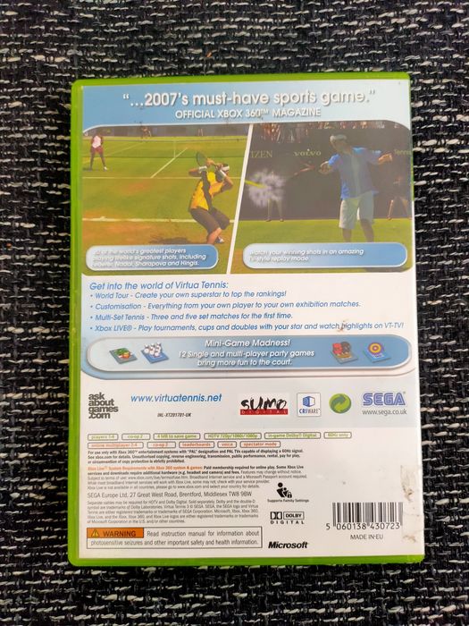 Virtua Tennis 3 xbox 360