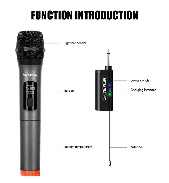 Радио микрофоны New Baxs V802. Беспроводные микрофоны.