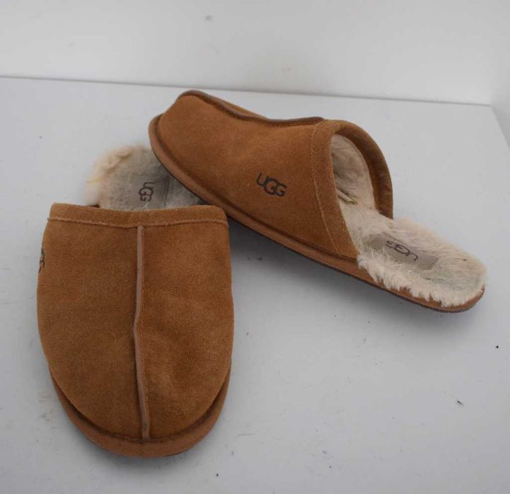 UGG Skórzane kapcie "Scuff" klapki brązowe 39