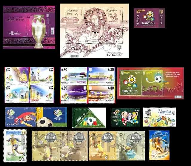 Марки СПОРТ футбол князі палеоліт Наука літаки вокзали кораблі Космос