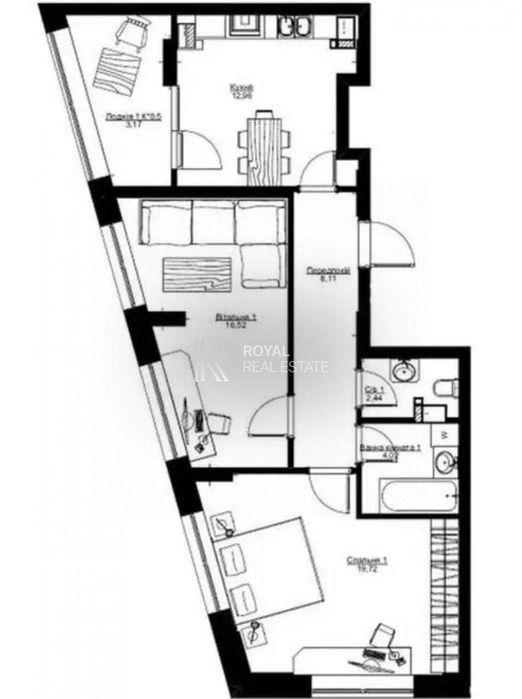 Продаж Квартира 70.4м2 2кімн 12пов ЖК New York Concept House Центр