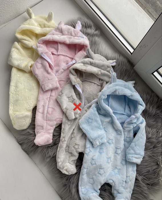 Комбінезон для дівчинки,комбез рожевий тедді,теплий 68 р