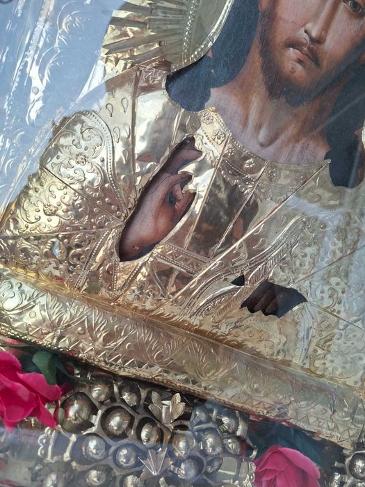 Икона старая большая.