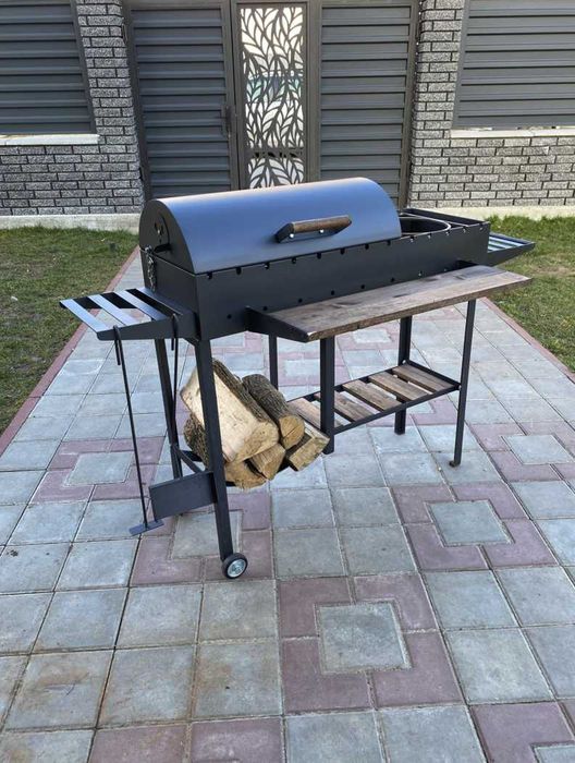 Мангал з кришкою для барбекю метал 5 мм повністю розбірний