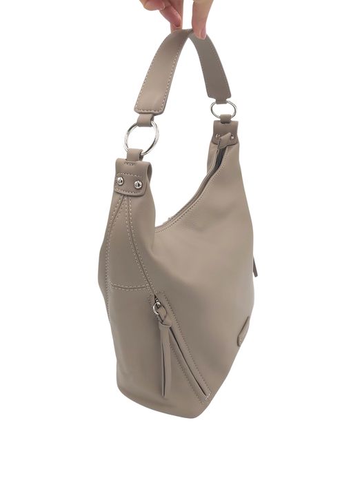 Torebka damska shopper David Jones skórzana beżowa