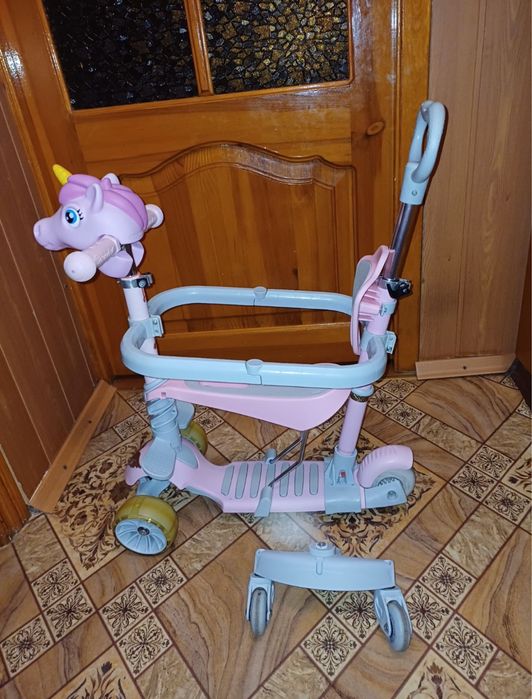 Самокат-трансформер MaxxPro kids дитячий 6в1 рожевий