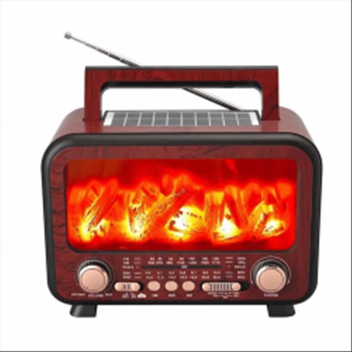 Radio retro z efektem kominka LED