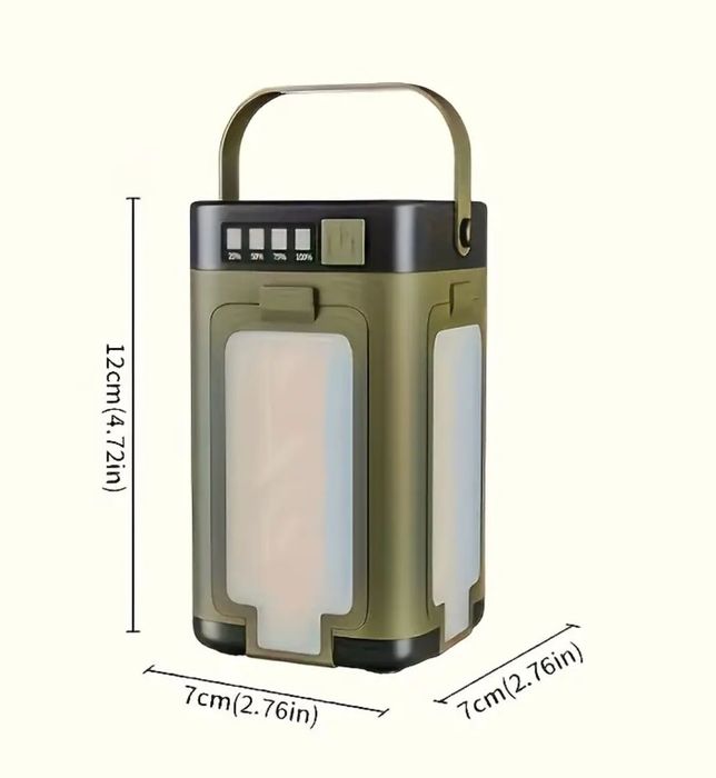 Кемпінгова LED лампа з сонячною панеллю та павербанком, фонарь, ліхтар