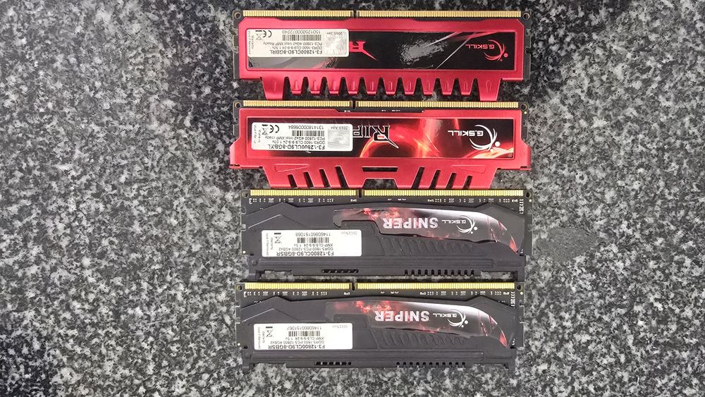 4 Memórias RAM G.Skill DDR3 — 16 GB total