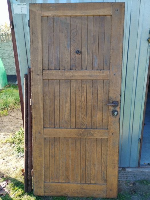 Drzwi wejściowe dębowe z demontażu