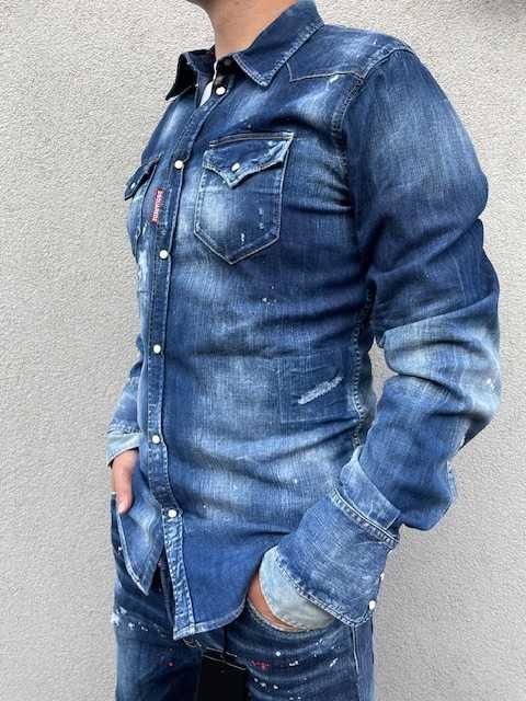 DSQUARED2 męska koszula Denim Button Up Shirt Italy -45%