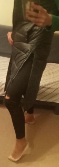 Bezrękawnik długi damski,nowy,r.36,piękna zieleń