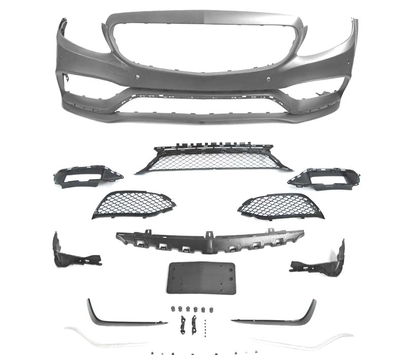 PARA-CHOQUES FRONTAL MERCEDES C W205 14-18 LOOK AMG C63 PRATEADO PDC