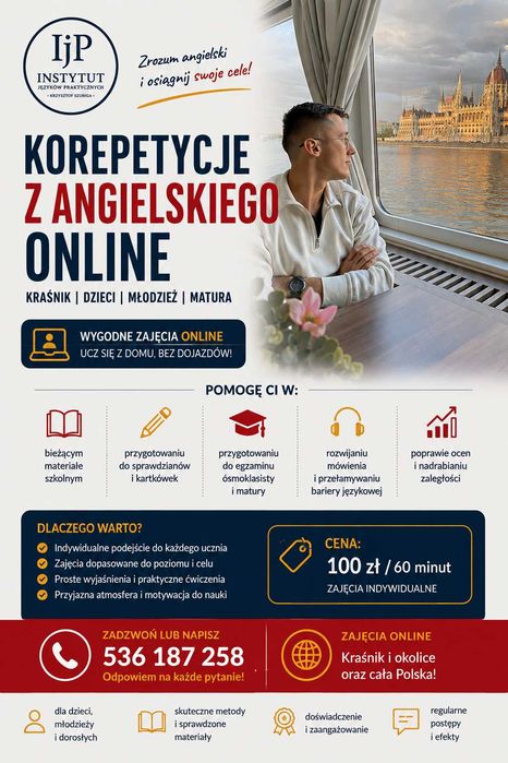 Korepetycje z angielskiego online | Kraśnik | dzieci, młodzież, matura