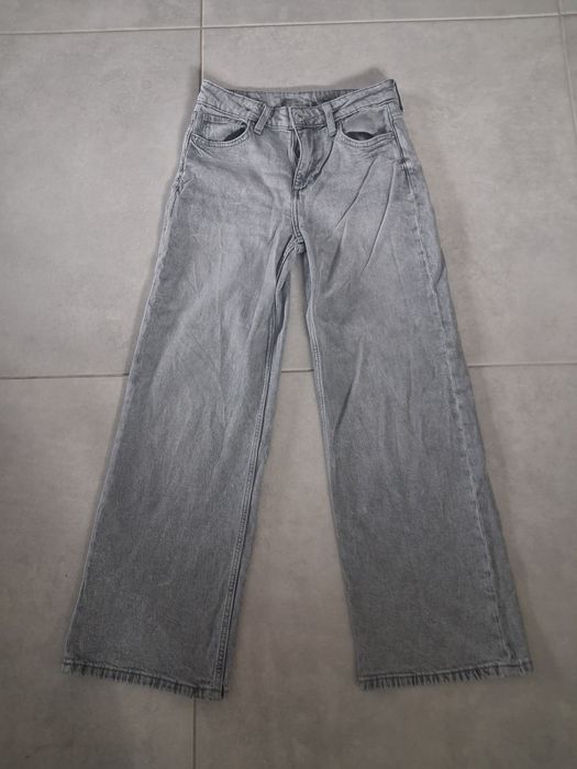 Szare dżinsy 146 H&M Wide leg