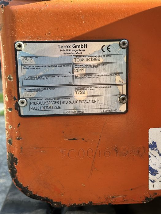 Terex TC16 2011 r. waga 1,7 t.