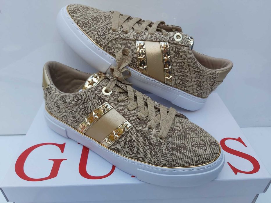 NOWE buty złote sneakersy GUESS trampki tenisówki rozmiar 36