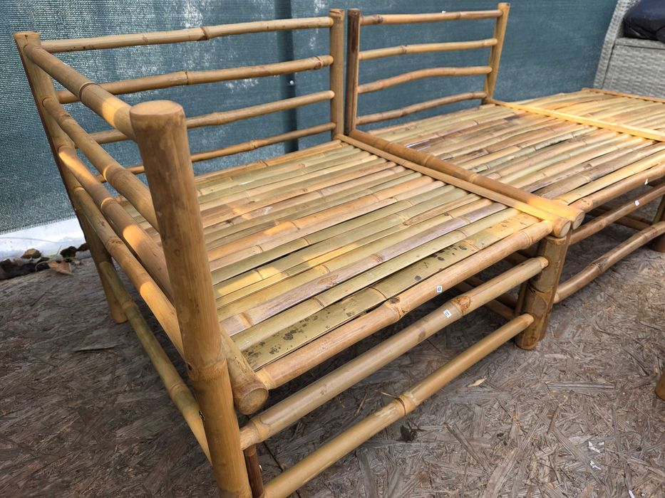 Meble bambusowe do ogrodu modułowe sofa plus stolik