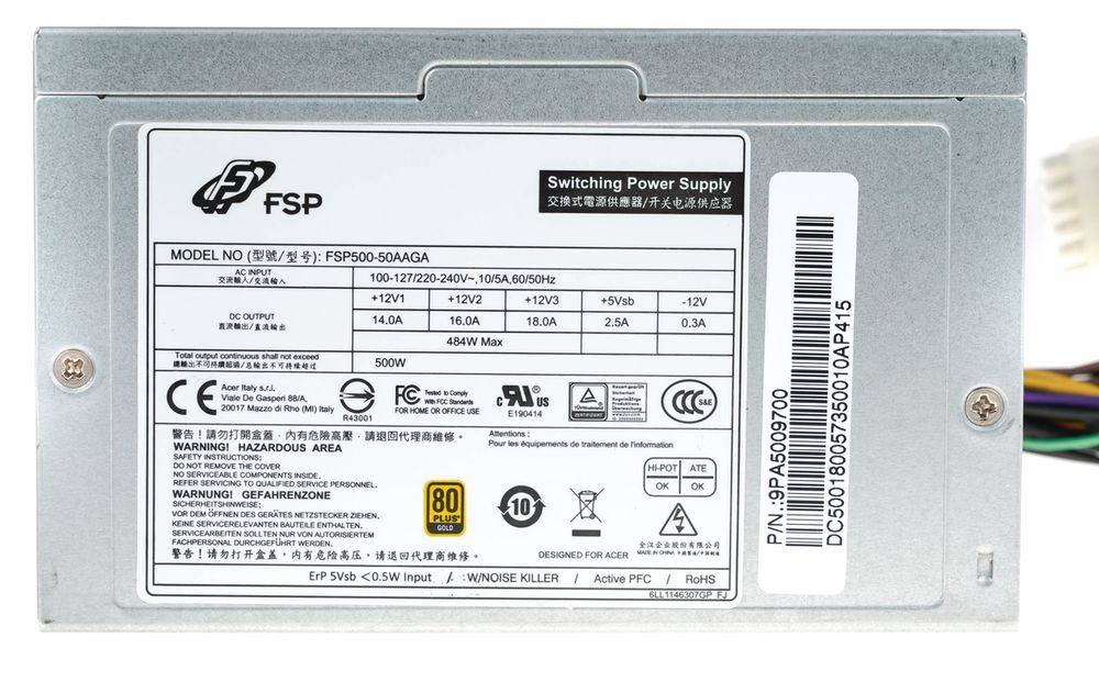 Zasilacz Atx 12-Pin Fortron Fsp500-50Aaga 500W 80+Gold