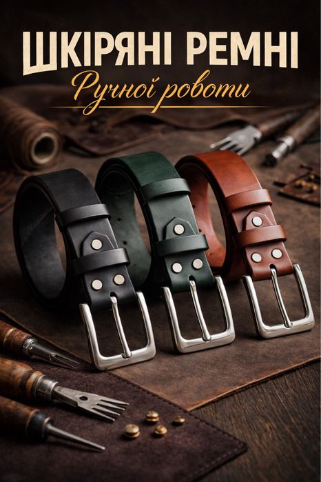 Ремінь чоловічий шкіряний ручної роботи. Пояс для джинсів. Натуральна шкіра. Ремень мужской кожаний. Hademade ua. Belt  Подарунок чоловіку