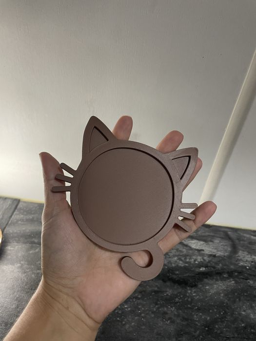 Base para copos com formato de gato