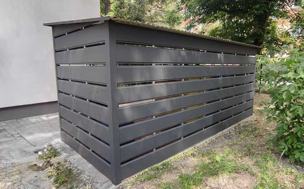 Wiata Śmietnikowa, Schowek na Kontenery | Profil Ocynkowany!