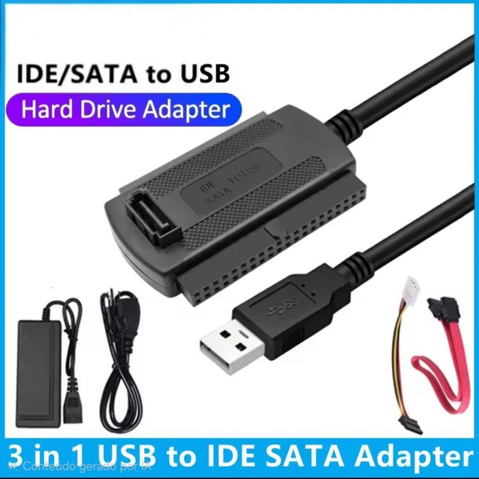 Kit USB 3.0 Adaptador Conversor IDE Sata S-ATA 2.5 3.5 hd Disco Rígido