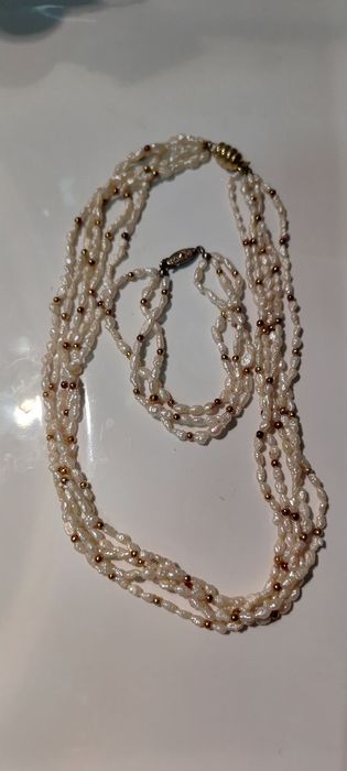 Perły naturalne komplet