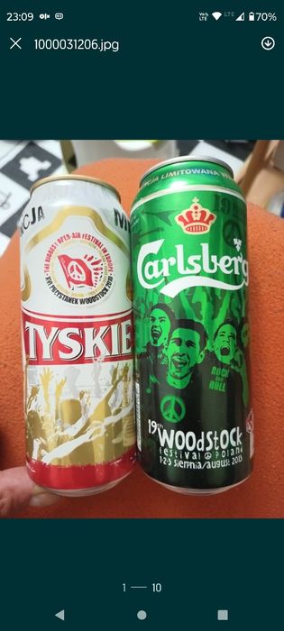 2 pelne puszki z festiwalu Woodstock